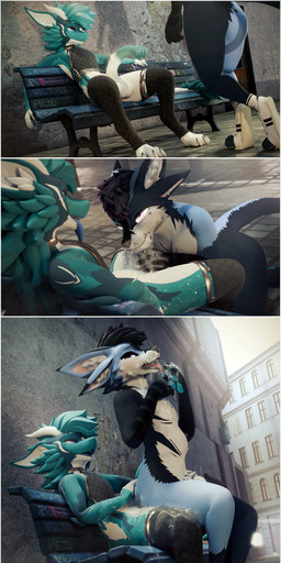 abdominal_bulge anal anal_penetration animal_genitalia animal_penis anthro balls bench blue_body blue_fur bodily_fluids border butt clothing comic_panel cum cum_drip cum_in_ass cum_in_mouth cum_inside cum_on_face cum_on_hand cum_on_penis cumshot dripping duo ejaculation equine_genitalia equine_penis erection fellatio footwear footwear_only fur genital_fluids genitals grey_border hair hand_on_penis jewelry leaking_cum leaking_precum legwear licking looking_pleasured male male/male male_penetrated male_penetrating male_penetrating_male mostly_nude nude on_bench open_mouth oral orgasm outside penetration penile penile_penetration penis penis_in_ass precum precum_drip presenting self_lick sex shoes shoes_only sitting stockings tongue tongue_out topwear white_body white_fur lill_esp abiboi_(modeler) gucci lill_espion deuzear mammal nardoragon 3d_(artwork) absurd_res blender_(artwork) comic digital_media_(artwork) hi_res