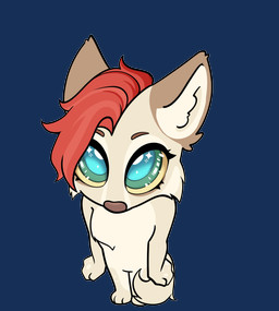 ambiguous_gender anthro fur green_eyes hair high-angle_view looking_up perspective red_hair solo standing tan_body tan_fur anonymous_artist alex_(rcwolf) canid canine canis mammal wolf absurd_res alpha_channel hi_res