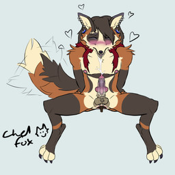 animal_genitalia anthro anus balls blush bodily_fluids butt claws cum cumshot duo ear_piercing ear_ring ejaculation erection eyes_closed facial_piercing genital_fluids genital_piercing genitals guiche_piercing heart_symbol knot knotted_penis knotting labret_piercing lip_piercing lip_ring male male/male nipple_piercing nipples nose_piercing nose_ring paws penis penis_piercing piercing ring_piercing scrotum_piercing sheath shy solo x-ray_view chelfoxart chelfox skorvold calico_fox canid canine cross_fox fox mammal red_fox true_fox 1:1 signature nonbinary_(lore)