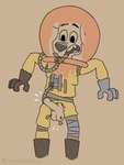 anthro armor balls duct_tape erection genitals hazmat_suit headgear helmet humanoid_genitalia humanoid_penis male paint penis solo surprised_expression tape slightlyarousedguy 101_dalmatian_street 101_dalmatians disney inktober kinktober rust_(video_game) dylan_(101_dalmatians) canid canine canis dalmatian domestic_dog mammal hi_res