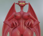 anthro big_breasts bodily_fluids breasts female genitals horn mature_anthro mature_female membrane_(anatomy) membranous_wings model nipples nude pussy red_body small_waist solo spread_wings sweat wide_hips wings yellow_eyes nighthia satina_wants_a_glass_of_water lucia_(satina) demon 3d_(artwork) digital_media_(artwork) zbrush_(artwork)