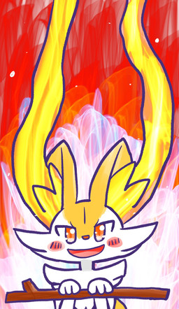 ambiguous_anthro ambiguous_gender anthro biped blush blush_stickers fire flaming_hair front_view holding_object holding_stick looking_at_viewer open_mouth open_smile pseudo_hair simple_background smile solo stick annyui0611 nintendo pokemon braixen canid generation_6_pokemon mammal pokemon_(species) 2024 bust_portrait digital_drawing_(artwork) digital_media_(artwork) hi_res japanese_description portrait translated_description