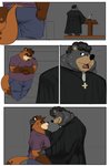 absurd_res altar anthro bear canid canine duo hi_res lunarnook male male/male mammal nervous overweight overweight_male priest raccoon_dog seyrmo steve_jovonovich tanuki unfinished_background