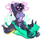 3_toes 5_fingers anthro anthro_on_anthro anthro_on_bottom anthro_on_top anthro_penetrated anthro_penetrating anthro_penetrating_anthro anthro_penetrating_female areola arm_tuft armor armwear belt bodily_fluids body_part_in_pussy breasts clothing cowgirl_position duo ear_tuft emanata erection eye_scar facial_scar feet female female_anthro female_on_top female_penetrated fingers from_front_position fur gauntlets gloves green_body green_fur hand_on_hip hands_behind_head hands_on_hips handwear heart_symbol hearts_around_head hip_grab hip_tuft hood legwear lying male male/female male_anthro male_on_bottom male_penetrating male_penetrating_anthro male_penetrating_female markings mostly_nude mostly_nude_anthro mostly_nude_female motion_lines navel nipples notched_ear nude nude_anthro nude_male on_back on_bottom on_top open_mouth open_smile penetration penile penile_penetration penis_in_vagina plap plap_(sound) purple_areola purple_body purple_fur purple_nipples saliva saliva_string scar sex shadow_face shoulder_tuft simple_background smile sound_effects teeth text thick_thighs toes tongue tuft vaginal vaginal_penetration white_background lovetopullmicke epic_games fortnite mythology cerberus_(fortnite) raven_team_leader bear canid canid_demon canine demon hellhound mammal mythological_canine mythological_creature 2025 absurd_res digital_media_(artwork) hi_res