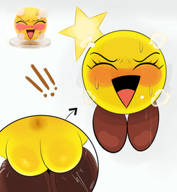 anus blush blush_lines bodily_fluids breath clothing eyebrows eyelashes female footwear footwear_only genitals mostly_nude nervous nervous_sweat not_furry open_mouth open_smile pink_tongue plump_labia shoes shoes_only smile solo star sweat sweatdrop tongue vulva yellow_anus yellow_body yellow_skin ota_(artist) mario_and_luigi_(series) mario_bros nintendo starlow star_sprite waddling_head 2025 digital_media_(artwork) hi_res reference_image