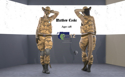 anthro baseball_cap belt boots camo camo_clothing camo_print clothing desert_camo electronics femboy footwear hat headgear headwear knee_pads male mercenary pattern_clothing radio shoes solo tactical_gear tattoo topwear vest walkie-talkie perturbedmania matthew_cooke kangaroo macropod mammal marsupial 3d_(artwork) daz_studio_(artwork) digital_media_(artwork) hi_res model_sheet