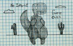 ambiguous_gender anthro big_tail cactus chibi cloud desert empty_eyes featureless_crotch front_view graph_paper hands_on_own_chest jagged_mouth plant raised_tail slightly_chubby solo tail text thick_thighs worried universedesconocido google google_chrome dinosaur_(google_chrome) traditional_media_(artwork)