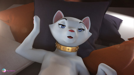 collar collar_only female feral fur gold_(metal) gold_collar lying metal_collar nude on_back satisfied solo studded_collar studs white_body white_fur pinklagoon disney the_aristocats duchess_(aristocats) domestic_cat felid feline felis mammal 16:9 3d_(artwork) digital_media_(artwork) hi_res widescreen