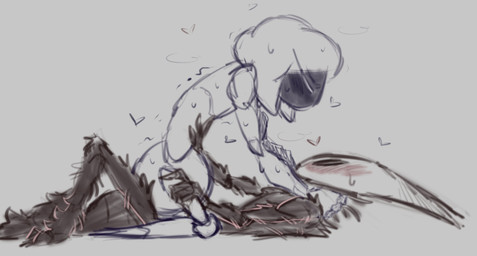 ambiguous_gender angry anthro arthropod_abdomen asphyxiation black_body black_face black_fur blush choking duo eyes_closed female female/female fur grey_background hand_on_belly hand_on_leg hands_around_neck heart_symbol hollow_eyes horn infatuation looking_at_another lying nude nude_anthro on_back shaking simple_background sitting_on_another white_body darkhon hollow_knight:_silksong hollow_knight_(franchise) team_cherry hornet_(hollow_knight) lace_(hollow_knight:_silksong) arachnid arthropod insect spider 2025 absurd_res hi_res