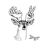 ambiguous_form fur gesture hand_gesture humanoid_hands male simple_background solo v_sign what_has_science_done white_background dyyrlysh deer mammal 1:1 2019 black_and_white digital_drawing_(artwork) digital_media_(artwork) headshot_portrait krita_(artwork) monochrome portrait signature