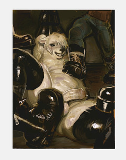ambiguous_gender anthro arms_above_head black_sclera bodily_fluids boots bruised bruised_belly bruised_thigh clothing footwear fur genital_fluids gloves grin group handwear latex latex_clothing latex_gloves latex_handwear latex_legwear latex_thigh_highs leaking_precum legwear makeup male male/ambiguous mascara overweight precum pupils restrained_arms running_makeup running_mascara shoes smile spread_legs spreading stepped_on stepping_on_another stepping_on_balls stepping_on_belly stepping_on_genitals sweat thigh_highs white_body white_fur white_pupils mourph ambiguous_species hi_res