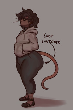 black_hair black_sclera bottomwear brown_body brown_skin clothing ear_piercing ear_ring female hair half-closed_eyes hoodie long_whiskers narrowed_eyes pants piercing pink_body pink_skin ring_piercing solo text topwear whiskers yoga_pants diadorin evil_container davey_(diadorin) animal_humanoid humanoid mammal mammal_humanoid murid murid_humanoid murine murine_humanoid rat_humanoid rodent rodent_humanoid 2025 2:3 absurd_res english_text hi_res meme gynomorph_(lore) trans_(lore) trans_woman_(lore)