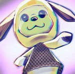 :3 anthro biped black_ears black_eyes bow-lingual bowlingual clothing machine male shirt solo topwear yellow_body picosheep animal_crossing nintendo bow_(animal_crossing) robot robot_dog 2021 digital_media_(artwork) digital_painting_(artwork) half-length_portrait hi_res portrait