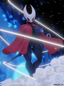 2_horns anthro black_body black_eyes breasts cape clothing female flower genitals glowing glowing_genitalia glowing_nipples glowing_vulva horn lifeblood looking_at_viewer nipple_slip nipples particles plant rose_(flower) simple_background solo text thread vulva weapon packs_3d valorlynz_(modeler) hollow_knight:_silksong hollow_knight_(franchise) team_cherry hornet_(hollow_knight) arthropod insect 3d_(artwork) digital_media_(artwork) hi_res