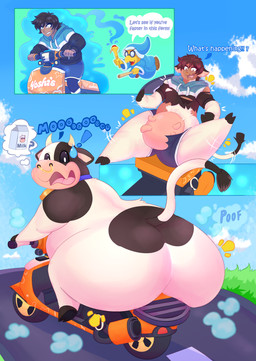 after_transformation animal_noises anthro beady_eyes bell bell_collar big_butt big_teats big_udders black_body black_fur bodily_fluids bottomwear bovine_teats bovine_udders broom brown_hair butt butt_expansion cleaning_tool clothing cloud cloud_emanata collar container cowbell detailed_background dialogue directed_motion_outline duo emanata exclamation_point expansion facial_piercing female flying fur gender_transformation grass growth hair hat headgear headwear holding_object holding_wand hoodie hooves horn horn_growth huge_butt human_to_anthro imminent_transformation light_body light_skin magic magic_wand male markings mental_pictographics mid_transformation milk milk_carton milk_container mooing motion_lines motion_outline motorcycle mtf_transformation nose_piercing nose_ring nude onomatopoeia open_mouth outside piercing pink_teats pink_udders plant presenting presenting_hindquarters question_mark riding_motorcycle ring_piercing road robe shorts sky sound_effects species_transformation spots spotted_body spotted_fur surprised sweat sweatdrop tail tail_growth tail_tuft teats teeth text tf_into_fictional_character thought_bubble three_frame_sequence topwear torn_clothing torn_hoodie transformation transformation_sequence transformation_through_magic tuft udders vehicle wand white_body white_fur witch_hat korick17 mario_bros mario_kart mario_kart_world nintendo axel_(poke789) kamek moo_moo_meadows_cow bovid bovine cattle dairy_cattle holstein_friesian_cattle human koopa magikoopa mammal scalie 2025 absurd_res english_text hi_res pictographics sequence