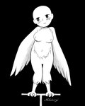 bald big_breasts breasts feathered_wings feathers feet female front_view nipple_outline nipples nude solo talons toes winged_arms wings nekobungi european_mythology greek_mythology mythology avian harpy humanoid mythological_avian mythological_creature 4:5 hi_res monochrome