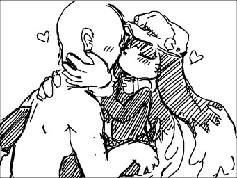 anthro blush bulge butt butt_grab clothing collar duo faceless_character faceless_male gloves hand_on_butt handwear hat headgear headwear heart_symbol kissing long_ears male male/male panties shota simple_background underwear young young_anthro young_male aka_leopard bandai_namco klonoa_(series) anon klonoa domestic_cat felid feline felis human mammal 4:3 black_and_white monochrome