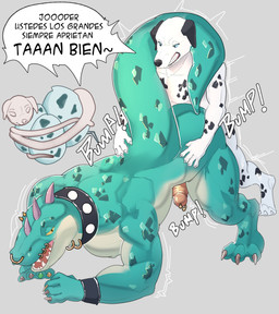 anal anal_penetration anthro anthro_on_anthro anthro_penetrated anthro_penetrating anthro_penetrating_anthro dialogue duo genitals larger_anthro male male/male male_anthro onomatopoeia penetration penis pregnant pregnant_male sex size_difference smaller_anthro sound_effects text furkito_mlt goat_(movie) sony_corporation sony_pictures modo_olachenko alligator alligatorid canid canine canis crocodilian dalmatian domestic_dog komodo_dragon lizard mammal monitor_lizard reptile scalie 2026 absurd_res comic hi_res translated