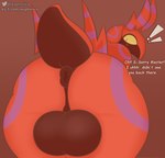 anthro anus backsack balls big_balls big_butt butt exclamation_point genitals looking_back male presenting presenting_hindquarters puffy_anus raised_tail solo surprised_expression tail text euphorica nintendo pokemon generation_5_pokemon pokemon_(species) scolipede hi_res url