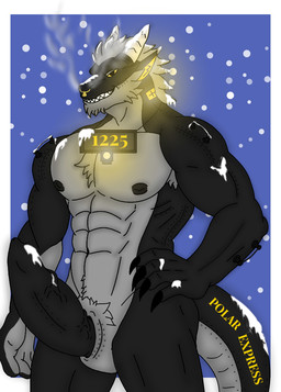 2-8-4 animal_genitalia anthro big_penis black_body black_penis claws exhaust exhaust_smoke fur genital_slit genitals horn knot machine male manly muscular muscular_anthro muscular_male nipples non-mammal_nipples penis smoke smoke_from_nose solo tail train vehicle vein veiny_knot nicolasthewolf how_to_dragon_your_train mythology the_polar_express dragon furred_dragon furred_scalie living_machine mythological_creature mythological_scalie scalie