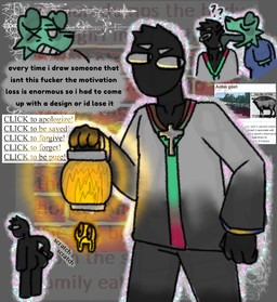 ambiguous_gender anthro clothed clothing duo female profanity text audiht grace_(roblox) audie_(audiht) dozer_(grace) john_grace_(grace) sinner_(grace) canid canine human mammal undead zombie english_text model_sheet trans_(lore)