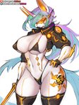 anthro anthrofied big_breasts bikini black_breasts black_clothing black_panties black_underwear blue_hair breasts ceo clothed clothing cropped_jacket cutie_mark cyberpunk eyewear female front_view gloves green_hair hair hand_on_hip handwear horn legwear long_hair melee_weapon micro_bikini multicolored_hair navel nipple_outline panties purple_hair seductive simple_background skimpy solo standing sunglasses swimwear sword text thick_thighs thigh_highs two-piece_swimsuit underwear unicorn_horn weapon white_background white_body wide_hips wings girlsay cyberpunk_2077 friendship_is_magic hasbro my_little_pony mythology princess_celestia_(mlp) equid equine mammal mythological_creature mythological_equine unicorn winged_unicorn 3:4 hi_res portrait three-quarter_portrait url