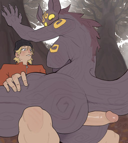 anthro big_breasts big_butt breasts butt duo empty_eyes female forest genitals grey_body hot_dogging hotdogg human_on_anthro imminent_sex interspecies male markings nude penis plant rkings sex tan_body tan_skin thick_thighs tree wide_hips yellow_eyes yellow_markings yolabayola1 scp-860-2 elemental_creature felid flora_fauna human mammal absurd_res hi_res