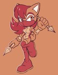 bodysuit boots breasts clothing dual_wielding female footwear gloves handwear holding_object holding_weapon kunai legwear leotard mask ninja ninja_sally shoes skinsuit standing tail thigh_boots thigh_highs tight_clothing warrior weapon joykill proboom sega sonic_the_hedgehog_(series) sally_acorn chipmunk ground_squirrel mammal rodent sciurid full-length_portrait hi_res portrait