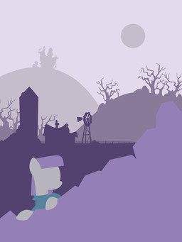 building clothing farm female fence feral fur grey_body grey_fur hair hill house landscape outside plant purple_hair rock sky solo sun tree hexfloog friendship_is_magic hasbro my_little_pony maud_pie_(mlp) earth_pony equid equine horse mammal pony 2015 3:4 hi_res