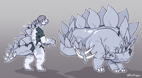 after_transformation back_plates beak before_and_after claws clothing feet feral growth looking_back male mid_transformation nails quadruped scale_growth scales solo spiked_tail spikes spikes_(anatomy) tail tail_growth thagomizer toenails toes torn_clothing transformation kavdragun dinosaur human mammal ornithischian prehistoric_species reptile scalie stegosaurian stegosaurus thyreophoran greyscale hi_res monochrome