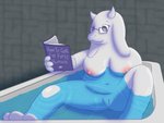 anthro areola bath bathtub book breasts casual_nudity eyebrows female fingers fur genitals mature_anthro mature_female navel nipples nude partially_submerged pink_nipples pussy reading slightly_chubby solo spread_legs spreading tasteful_nudity water orangestheasd undertale undertale_(series) toriel bovid caprine goat mammal 4:3 digital_media_(artwork) hi_res