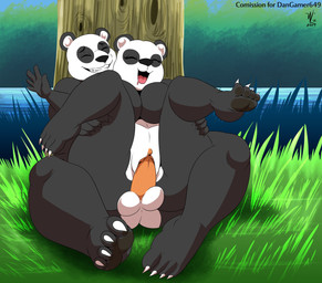 4_toes anthro balls bent_legs breasts clitoral_hood clitoris duo erection eyes_closed feet female female_penetrated fingers forest from_behind_position fur genitals grass looking_pleasured male male/female male_penetrating male_penetrating_female nature nature_background nude open_mouth outdoor_nudity outside outside_sex penetration penile penile_penetration penis penis_in_vagina plant raised_hips sex sitting smile tail teeth toes tree vaginal vaginal_penetration vulva water denlusty bear giant_panda mammal 2019 absurd_res digital_media_(artwork) hi_res