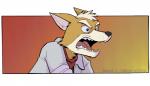 angry gradient_background male simple_background solo cirruskitfox nintendo star_fox fox_mccloud canid canine fox mammal hi_res