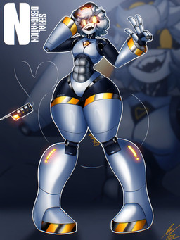 :d abs ball_joints big_legs cable_tail clothing featureless_chest featureless_crotch featureless_feet feet gesture grey_background hair hand_gesture hand_on_head hat hat_only hazard_stripes headgear headgear_only headwear headwear_only heart_tail holding_clothing holding_hat holding_headgear holding_headwear holding_object joints looking_at_viewer machine male messy_hair metallic_body mostly_nude name_drop noseless open_mouth open_smile pilot_hat screen_eyes segmented_body sharp_teeth short_hair simple_background smile solo syringe_tail tail tail_gesture tail_heart teeth text thin_tail v_sign white_body white_hair wide_hips yellow_eyes hueleo8 glitch_productions murder_drones n_(murder_drones) android disassembly_drone humanoid robot robot_humanoid tailed_humanoid 2025 artist_name full-length_portrait hi_res portrait shaded signature