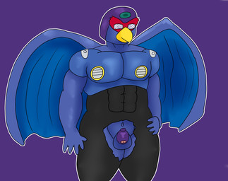 anthro chastity_cage chastity_device hypnosis hypnotic_eyes machine male mind_control muscular muscular_anthro muscular_male purple_chastity_cage solid_chastity_cage solo spiral spiral_eyes wearing_chastity_cage wearing_chastity_device wings dadaderex capcom mega_man_(series) mega_man_x_(series) storm_eagle accipitrid accipitriform android avian bird eagle reploid robot absurd_res hi_res