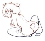 anthro bottomwear butt butt_cleavage clothed clothing covering_nipples denim denim_bottomwear denim_clothing female jeans pants sitting solo topless mrplow34 parappa_the_rapper sony_corporation sony_interactive_entertainment um_jammer_lammy lammy_lamb bovid caprine mammal sheep