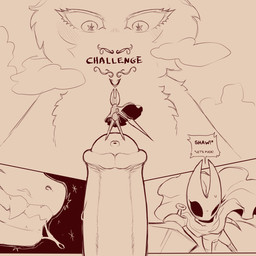 animal_genitalia animal_penis anthro blush bodily_fluids clothed clothing duo equine_genitalia equine_penis erection female feral fur genital_fluids genitals larger_male macro male melee_weapon penis profanity saliva size_difference smaller_female standing sweat teeth text vaginal_fluids weapon cold-blooded-twilight friendship_is_magic hasbro hollow_knight_(franchise) my_little_pony team_cherry hornet_(hollow_knight) twilight_sparkle_(mlp) arthropod english_text hi_res