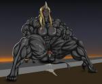 after_sex anthro big_clitoris big_muscles blonde_hair blue_eyes blush bodily_fluids breasts clitoris cum cum_inside enlarged_clitoris feet female genital_fluids genitals hair high_heeled_feet horn huge_muscles hyper hyper_muscles lactating milk muscular muscular_anthro muscular_female pecs pecs_with_breasts pussy solo tail toes vaginal_fluids vein veiny_breasts b9tribeca animal_humanoid humanoid mammal mammal_humanoid rhinoceros rhinoceros_humanoid