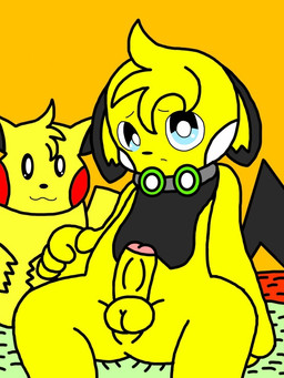 anthro balls bedroom blue_eyes erection foreskin fur genitals humanoid_genitalia humanoid_penis looking_at_viewer male partially_retracted_foreskin penis plushie solo spread_legs spreading yellow_body yellow_fur young young_anthro oshawott222_(artist) nintendo pokemon sparx_aries generation_1_pokemon generation_2_pokemon mammal pichu pikachu pokemon_(species) rodent hi_res source_request
