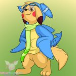 anthro bottomless clothed clothing eyewear feral goggles hoodie male scarf semi-anthro solo topwear albinoraynedeer nintendo pokemon sparkychu gabite generation_1_pokemon generation_4_pokemon pikachu pokemon_(species) 1:1 absurd_res hi_res