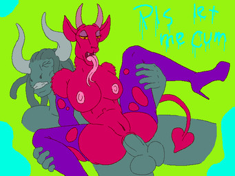 anal anal_penetration anthro anus armwear balls bdsm big_balls big_breasts big_penis boots bouncing_breasts breasts butt clenched_teeth clothed clothing dominant dominant_female dreadlocks duo erection eyelashes eyes_closed fangs female female_penetrated footwear fur genitals green_body green_fur green_hair hair hand_on_leg hand_on_thigh high_heeled_boots high_heels horn humanoid_genitalia humanoid_penis larger_sub legwear long_hair looking_down makeup male male/female male_penetrating male_penetrating_female nipples orgasm_denial penetration penis red_body red_fur sex sharp_teeth shoes simple_background size_difference smile spade_tail spread_legs spreading submissive tail teeth text thigh_boots thigh_highs tongue tongue_out torn_clothing vulva yellow_eyes epilepsy_warning mrsoaph european_mythology greek_mythology mythology bovid bovine caprine deer demon goat mammal minotaur monster 2019 4:3 animated digital_media_(artwork) pixel_(artwork) pixel_animation