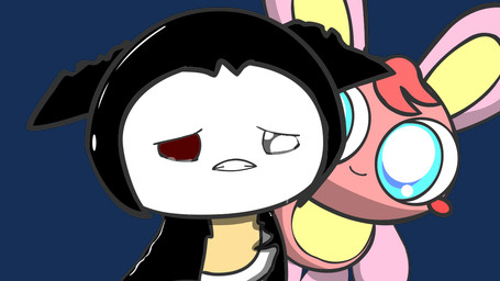 anthro blue_eyes bodily_fluids crying duo female red_eyes simple_background tears teeth transparent_background trash_of_this_galaxy pretty_blood carl_(pretty_blood) elma_(pretty_blood) bat lagomorph leporid mammal rabbit 16:9 alpha_channel widescreen