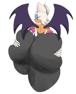 anthro armwear bat_wings big_butt black_bodysuit black_clothing black_skinsuit black_tail blue_eyeshadow bodysuit butt butt_grab butt_squish clothing elbow_gloves eyelashes eyeshadow female gloves hair hand_on_butt hand_on_own_butt handwear huge_butt huge_thighs hyper hyper_butt looking_back makeup membrane_(anatomy) membranous_wings purple_wings rear_view scut_tail short_tail simple_background skinsuit solo squish tail tan_body teal_eyes thick_thighs tight_clothing white_armwear white_background white_clothing white_ears white_elbow_gloves white_gloves white_hair white_handwear wings sonicdude645 sega sonic_the_hedgehog_(series) rouge_the_bat bat mammal 2026 colored digital_media_(artwork) hi_res portrait shaded three-quarter_portrait
