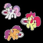 feral horn profanity solo sticker text wings sevenserenity friendship_is_magic hasbro my_little_pony mythology apple_bloom_(mlp) cutie_mark_crusaders_(mlp) scootaloo_(mlp) sweetie_belle_(mlp) earth_pony equid equine horse mammal mythological_creature mythological_equine pegasus pony unicorn 1:1 2021 absurd_res alpha_channel digital_media_(artwork) hi_res multiple_images