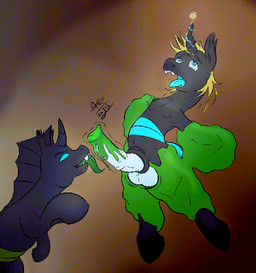 animal_genitalia animal_penis balls duo equine_genitalia equine_penis erection fangs feral flashing genitals hair_loss male male/male penis teeth transformation transformation_sequence denton friendship_is_magic hasbro my_little_pony mythology fan_character changeling_(mlp) equid equine mammal mythological_creature mythological_equine animated sequence signature