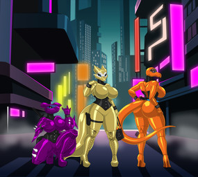 anthro armed bdsm bedroom_eyes big_breasts big_butt bodysuit bondage boots bound breast_grab breasts building butt butt_grab city city_background cityscape clothing confident corset cuff_(restraint) curvy_figure cyberpunk dagger detailed_background devil_horns_(gesture) escort eyelashes eyeliner eyeshadow female flirting footwear futuristic gesture gimp gimp_suit glistening glistening_body glistening_butt glistening_latex gloves gold_latex group gun hand_gesture hand_on_breast hand_on_butt handbag handgun handwear headgear headwear high_heeled_boots high_heels hood katana kneeling laces latex latex_boots latex_clothing latex_footwear latex_gloves latex_handwear latex_headwear latex_hood latex_legwear latex_mask latex_skinsuit legwear light lingerie looking_at_viewer makeup mask melee_weapon narrowed_eyes neck_corset neon_lights night orange_latex pistol pistol_holster pokeball pokemorph presenting prostitution purple_latex ranged_weapon restraints saddle_bag seductive shoes skinsuit skintight_suit skyscraper straps street strutting sword tail_cover teasing teasing_viewer teasing_with_butt tempting thick_thighs thigh_boots thigh_highs thigh_strap tight_clothing tight_fit topwear trio urban weapon wearing_mask wrist_cuffs sparksstars mythology nintendo pokemon fan_character aquatic dragon fish garchomp generation_4_pokemon generation_5_pokemon generation_7_pokemon legendary_pokemon lizard mythological_creature mythological_scalie pokemon_(species) reptile reshiram salazzle scalie shark 2025 absurd_res digital_media_(artwork) hi_res lighting story story_in_description