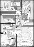 anthro canid canine canis celia_(s2-freak) comic dialogue domestic_dog english_text female greyscale happy_birthday hi_res mammal monochrome s2-freak text