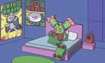 bed furniture poster skateboard solo vehicle oagoner nintendo pokemon calyrex generation_5_pokemon generation_8_pokemon legendary_pokemon maractus pokemon_(species)