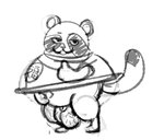 anthro balls belly big_balls biped genitals male overweight overweight_male simple_background solo white_background puppyboy doodle_champion_island_games google google_doodle tanooki_(google) canid canine mammal raccoon_dog tanuki 2021 monochrome sketch