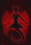 3_eyes anthro black_body black_skin breasts female horn looking_at_viewer multi_eye nipples nude psychedelic red_eyes simple_background solo wings paldreamer meshuggah yetzer_hara demon jinn absurd_res black_and_red hi_res monochrome